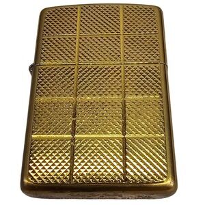 Rare Vintage Zippo Lighter Gold Tone Diamond Pattern June 1996 F XII Made in USA